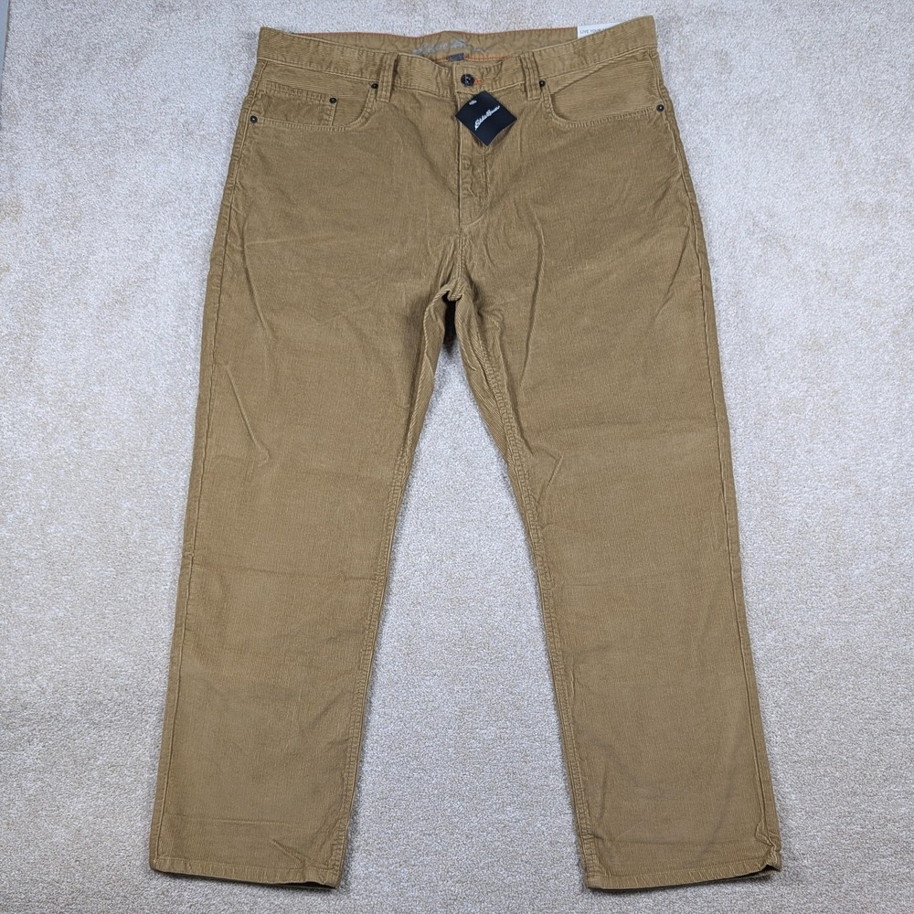 Eddie Bauer Corduroy Pants Mens 40x30 Beige Eddie's Faultline Straight Leg